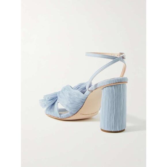 Loeffler Randall Camellia Blue Pleated Bow Heel Sky Blue 7 NWOB - Picture 3 of 12